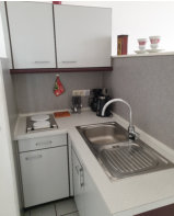 Appartement 4: abgeteilte Kochecke